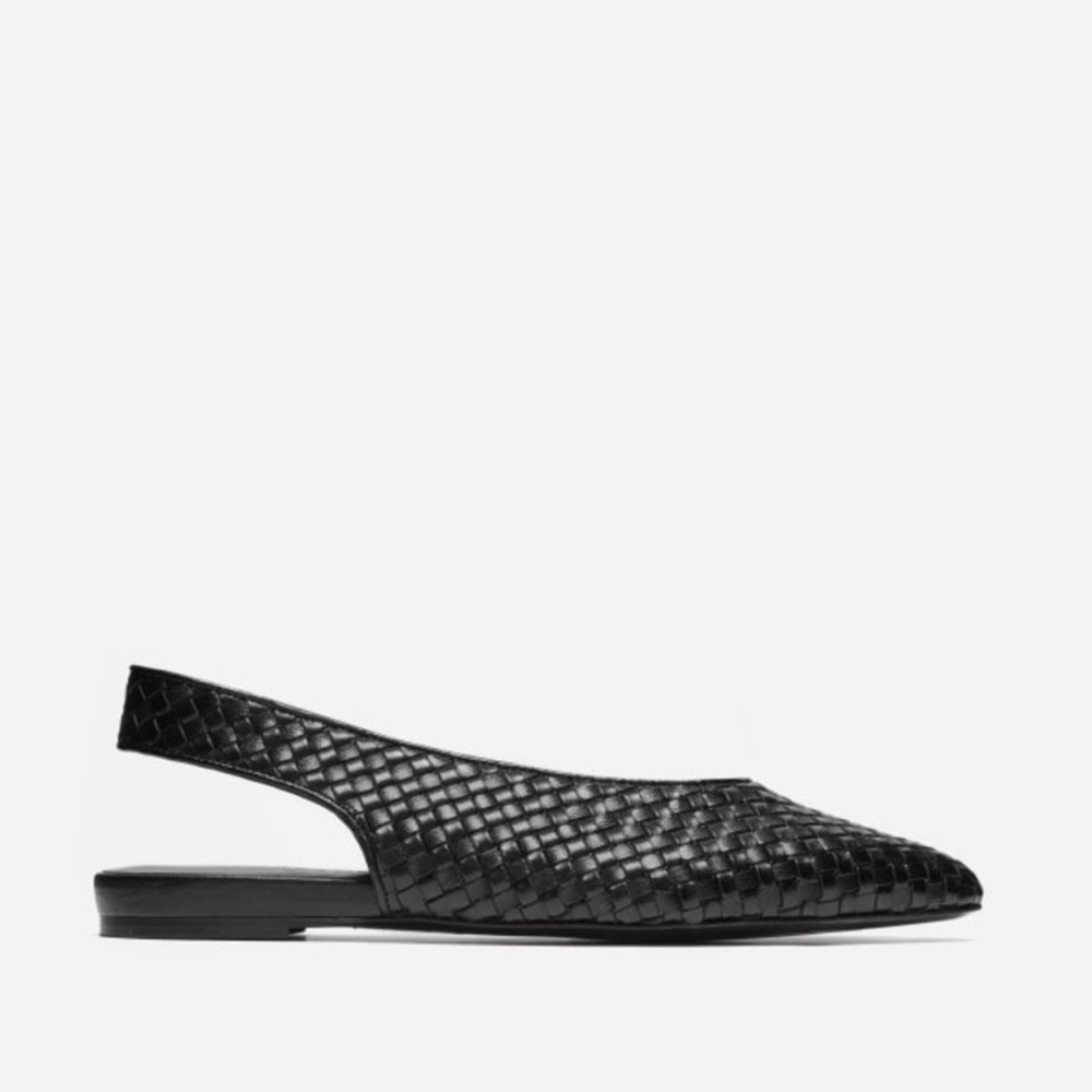 Everlane V Slingback Woven Leather